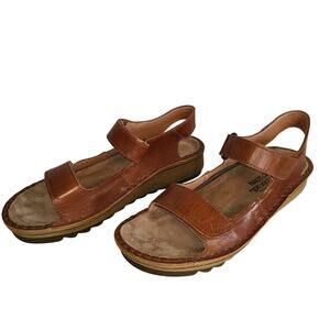 Naot Karenna Sandal Womens 7.5 EU 38 Brown Leather Normcore Minimalist Comfort